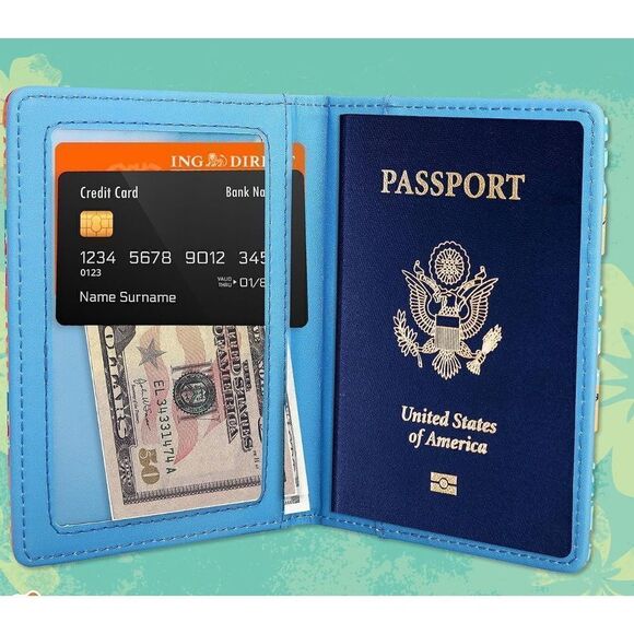 Disney Lilo & Stitch Passport Holder Travel Essential Cash Holder Unisex NWT - Picture 6 of 6